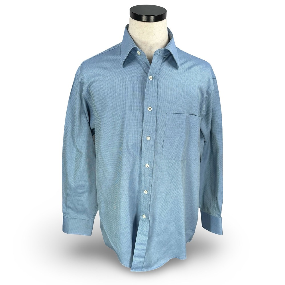 Valentino‎ Uomo Mens Light Blue 100% Egyptian Cotton Dress Shirt Size 16 1/2